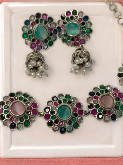 MULTI JYOTSHANA GERMAN SILVER JEWELLERY SET
