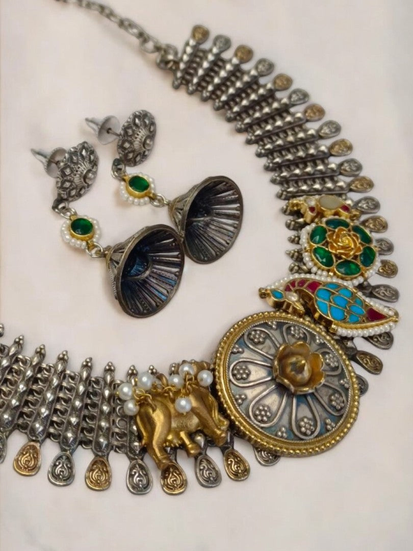 MULTI DHRITIKA GERMAN SILVER JEWELLERY SET