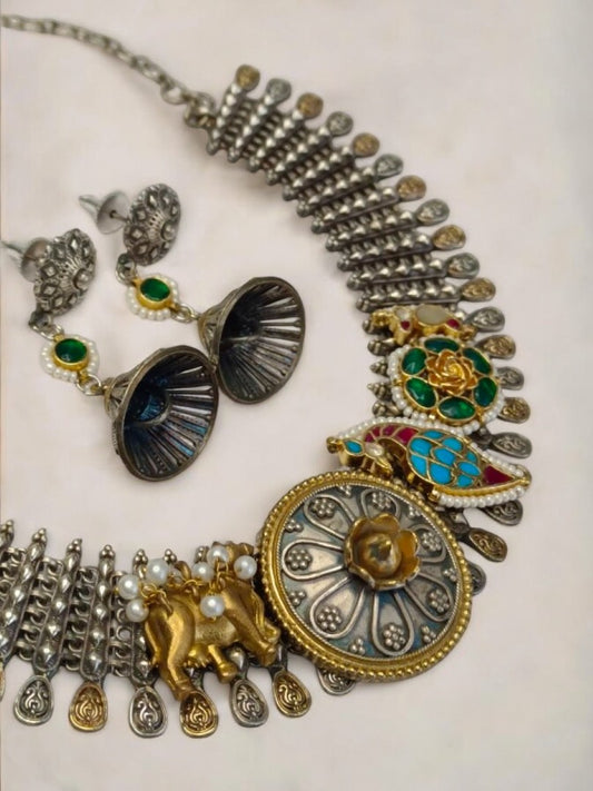 MULTI DHRITIKA GERMAN SILVER JEWELLERY SET