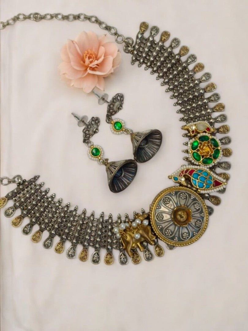 MULTI DHRITIKA GERMAN SILVER JEWELLERY SET