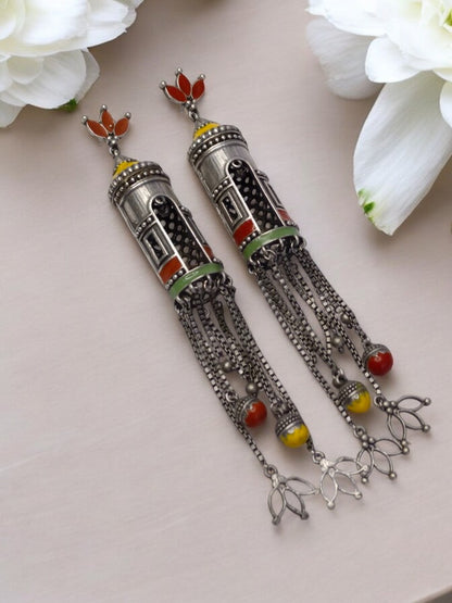 MULTI ANSHUBI GERMAN SILVER EARRINGS