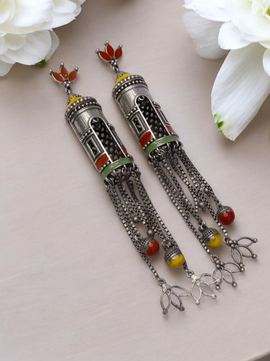 MULTI ANSHUBI GERMAN SILVER EARRINGS