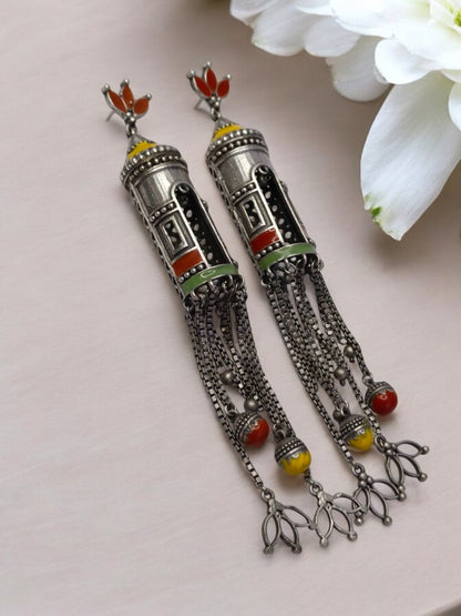 MULTI ANSHUBI GERMAN SILVER EARRINGS
