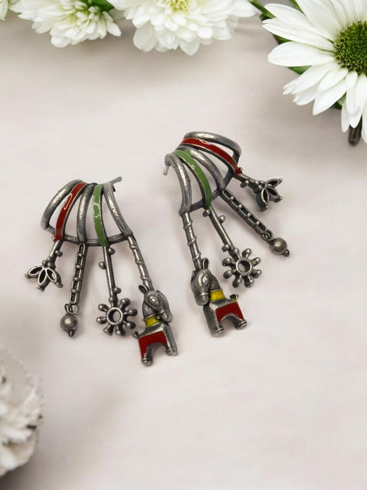 MULTI SHRITAA GERMAN SILVER EARRINGS