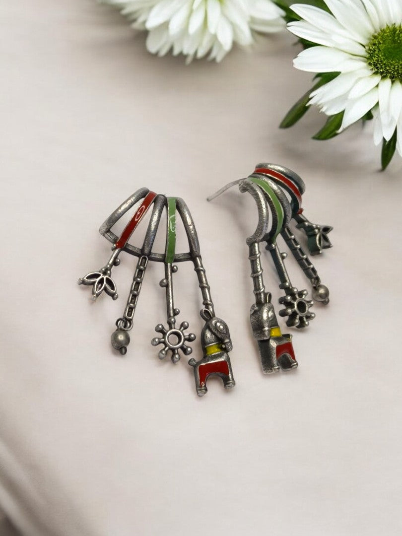 MULTI SHRITAA GERMAN SILVER EARRINGS