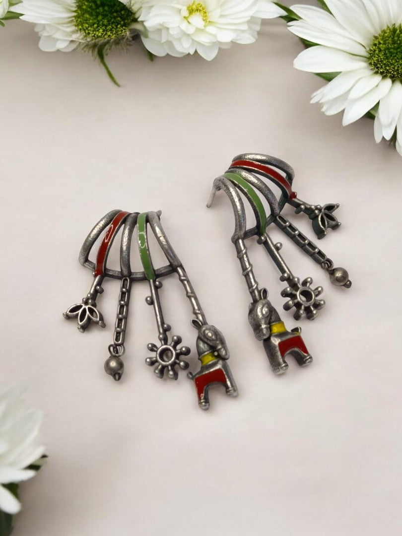 MULTI SHRITAA GERMAN SILVER EARRINGS