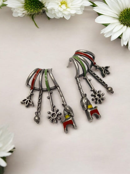 MULTI SHRITAA GERMAN SILVER EARRINGS