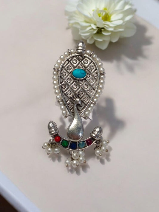 PEACOCK RATI GERMAN SILVER RING