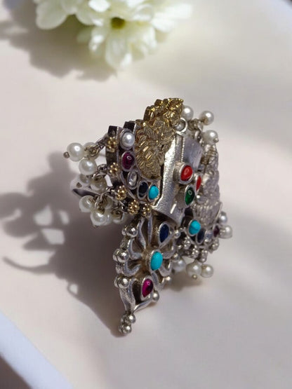 TEMPLE SHIYA GERMAN SILVER RING