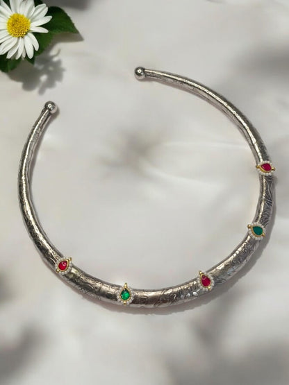 MULTI HASLI AADRSHIKAA GERMAN SILVER JEWELLERY SET