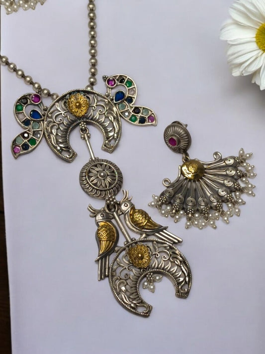 AARNAVI GERMAN SILVER JEWELLERY SET