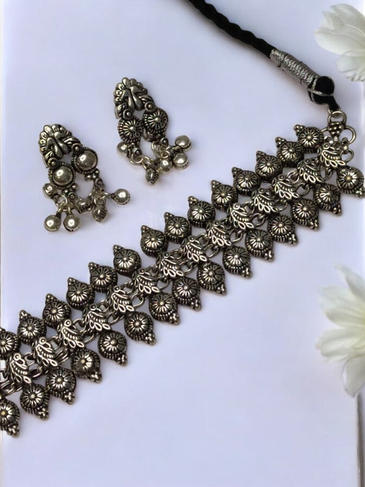 GAURAVI GERMAN SILVER JEWELLERY SET