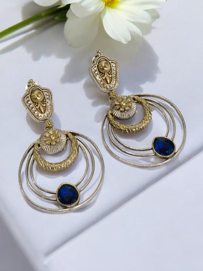 BLUE LINAA GERMAN SILVER EARRINGS