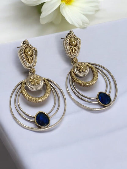 BLUE LINAA GERMAN SILVER EARRINGS