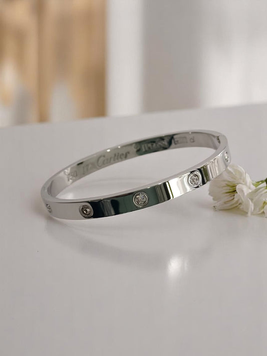SILVER DIAMOND CARTIER TIMOTHY BRACELET