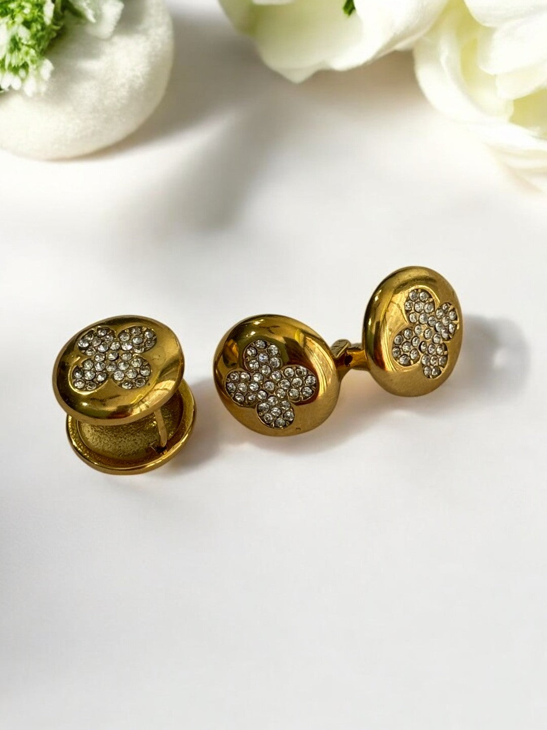 GOLDEN DIAMOND CLOVER GOPAXI EARRINGS