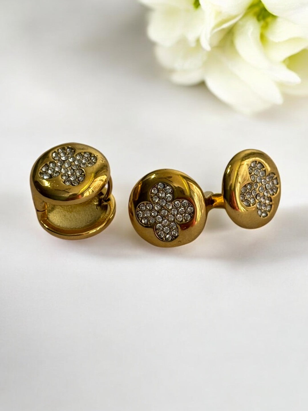GOLDEN DIAMOND CLOVER GOPAXI EARRINGS