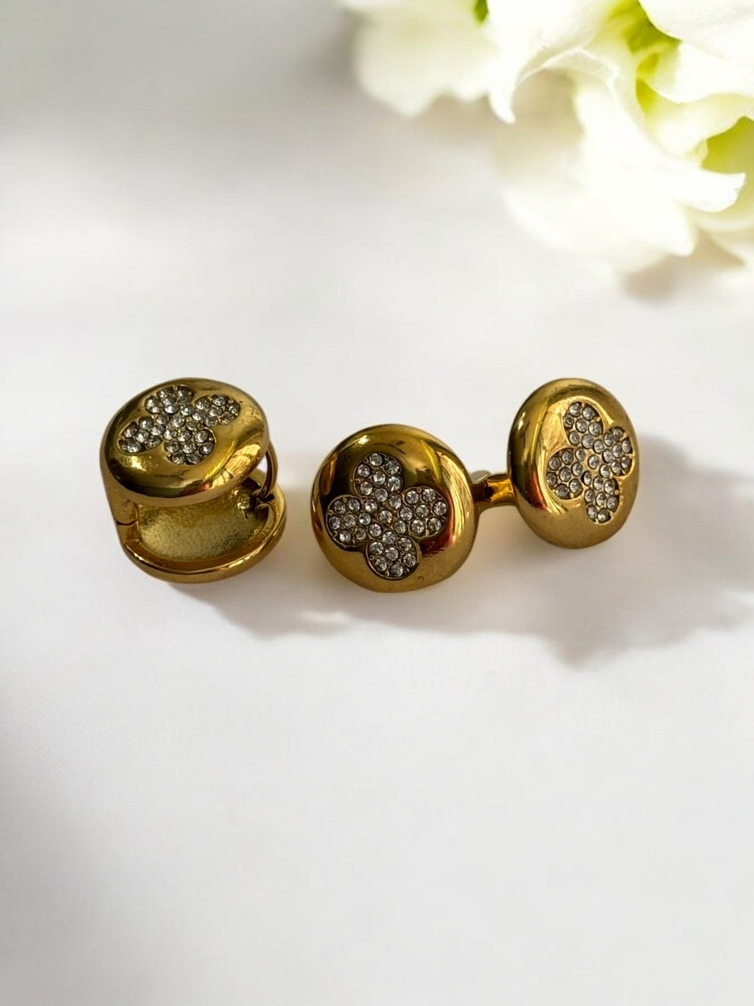 GOLDEN DIAMOND CLOVER GOPAXI EARRINGS