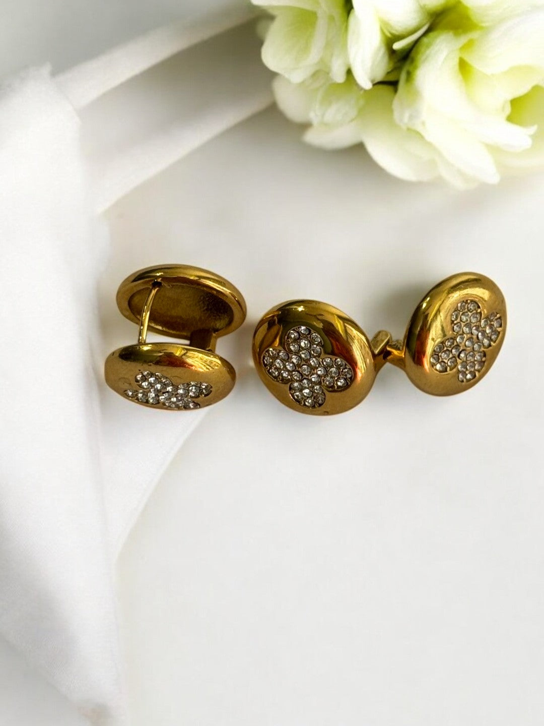 GOLDEN DIAMOND CLOVER GOPAXI EARRINGS