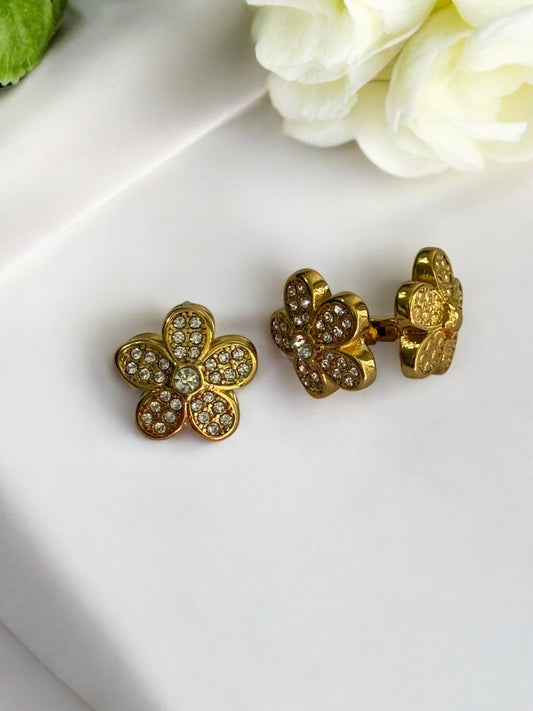 GOLDEN DIAMOND FLOWER RUDRIE EARRINGS