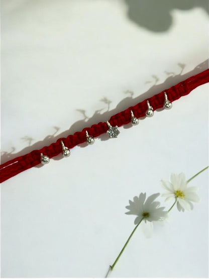 SINGLE DIAMOND SHRISHTI PURE SILVER RAKHI