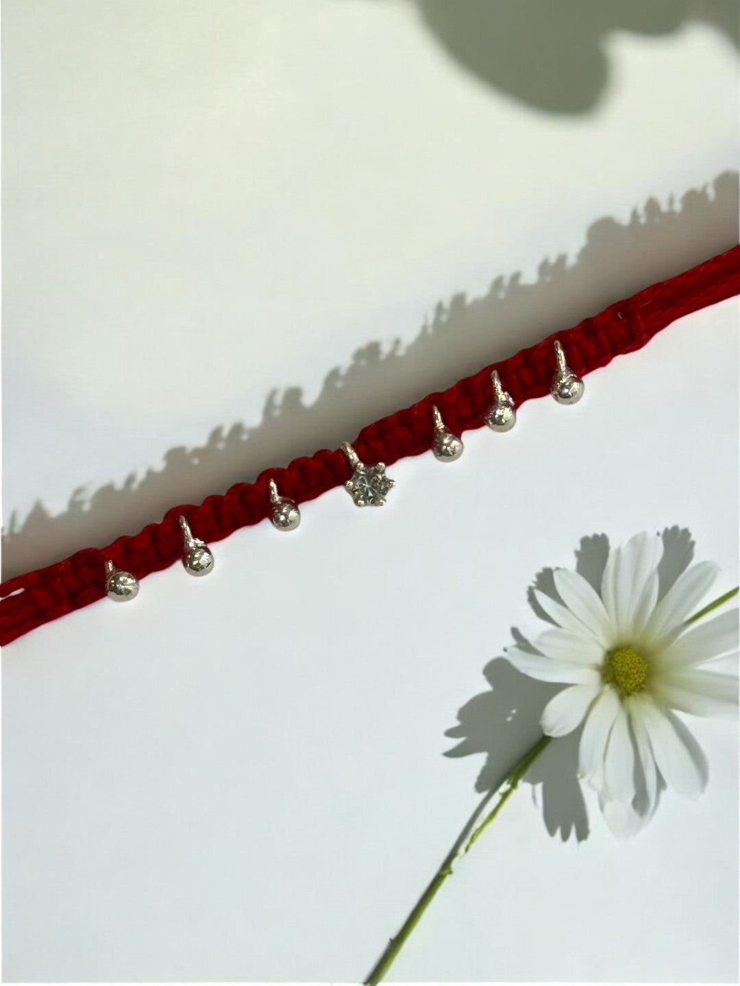 SINGLE DIAMOND SHRISHTI PURE SILVER RAKHI
