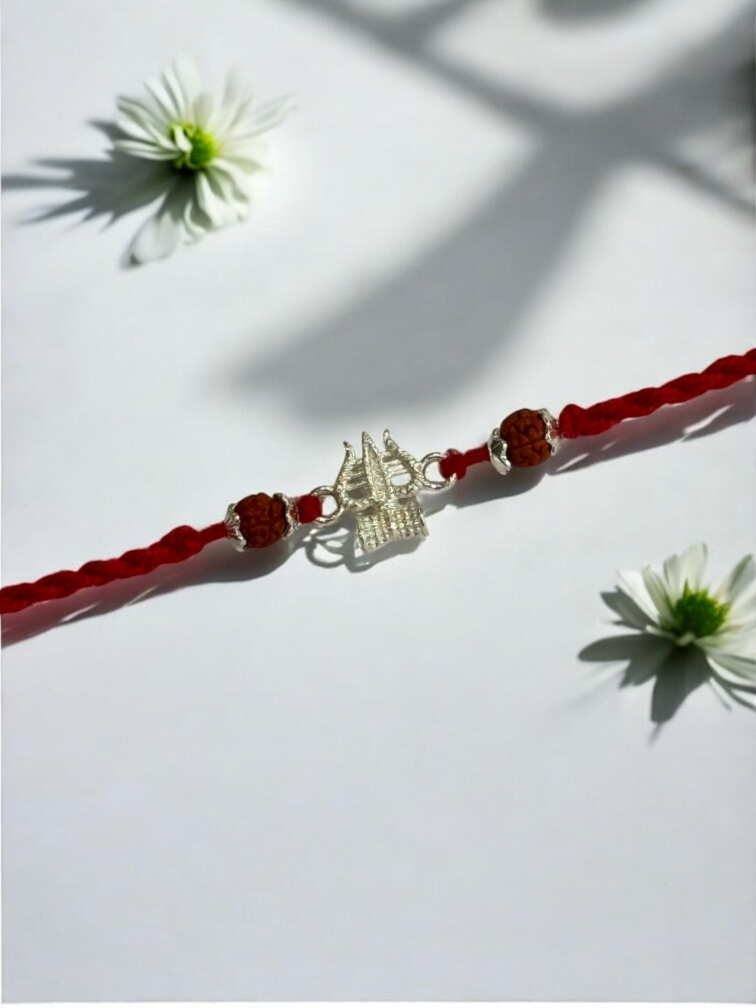 TRISHUL DAMRU TWISHA PURE SILVER RAKHI