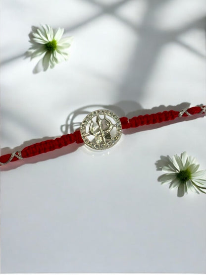 TRISHUL DAMRU TRIPTI PURE SILVER RAKHI