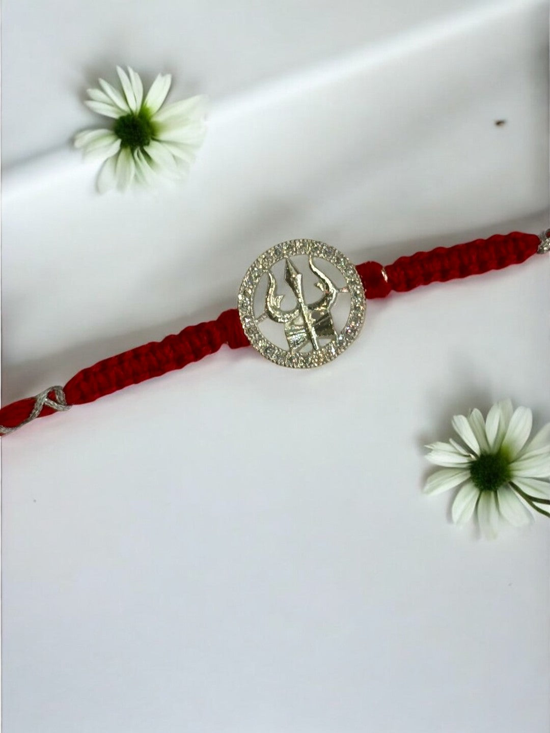 TRISHUL DAMRU TRIPTI PURE SILVER RAKHI