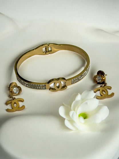 GOLDEN OAKLYNN BRACELET AND EARRING (COMBO)
