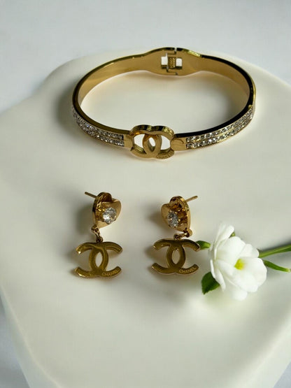 GOLDEN OAKLYNN BRACELET AND EARRING (COMBO)