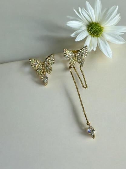 GOLDEN DIAMOND BUTTERFLY APHEAL EAR CUFF