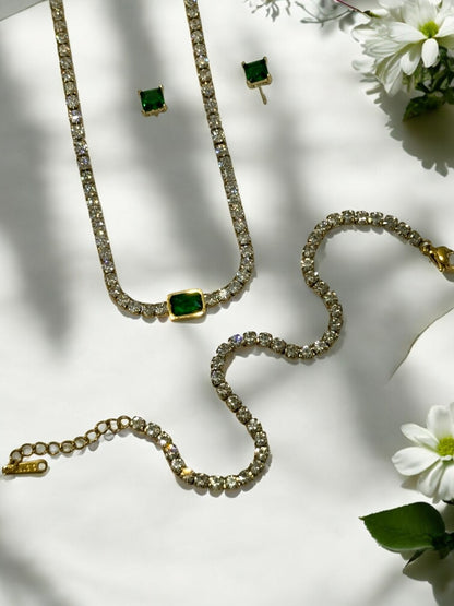 GREEN DIAMOND KADEN NECKLACE SET (COMBO)