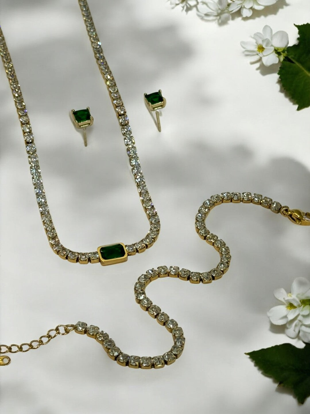 GREEN DIAMOND KADEN NECKLACE SET (COMBO)