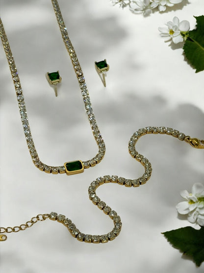 GREEN DIAMOND KADEN NECKLACE SET (COMBO)