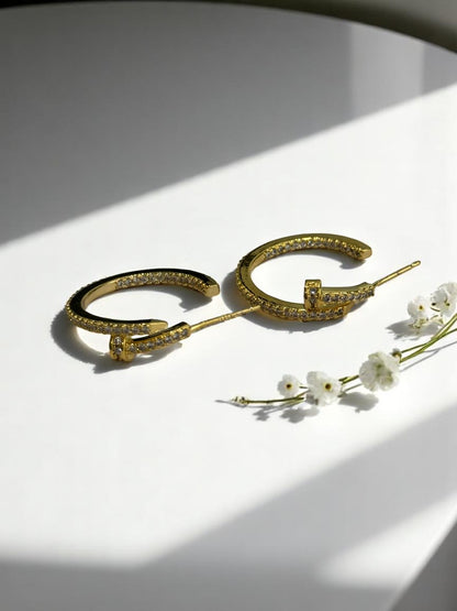 GOLDEN DIAMOND NAIL JACE EARRINGS