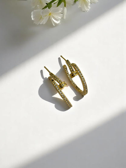 GOLDEN DIAMOND NAIL JACE EARRINGS
