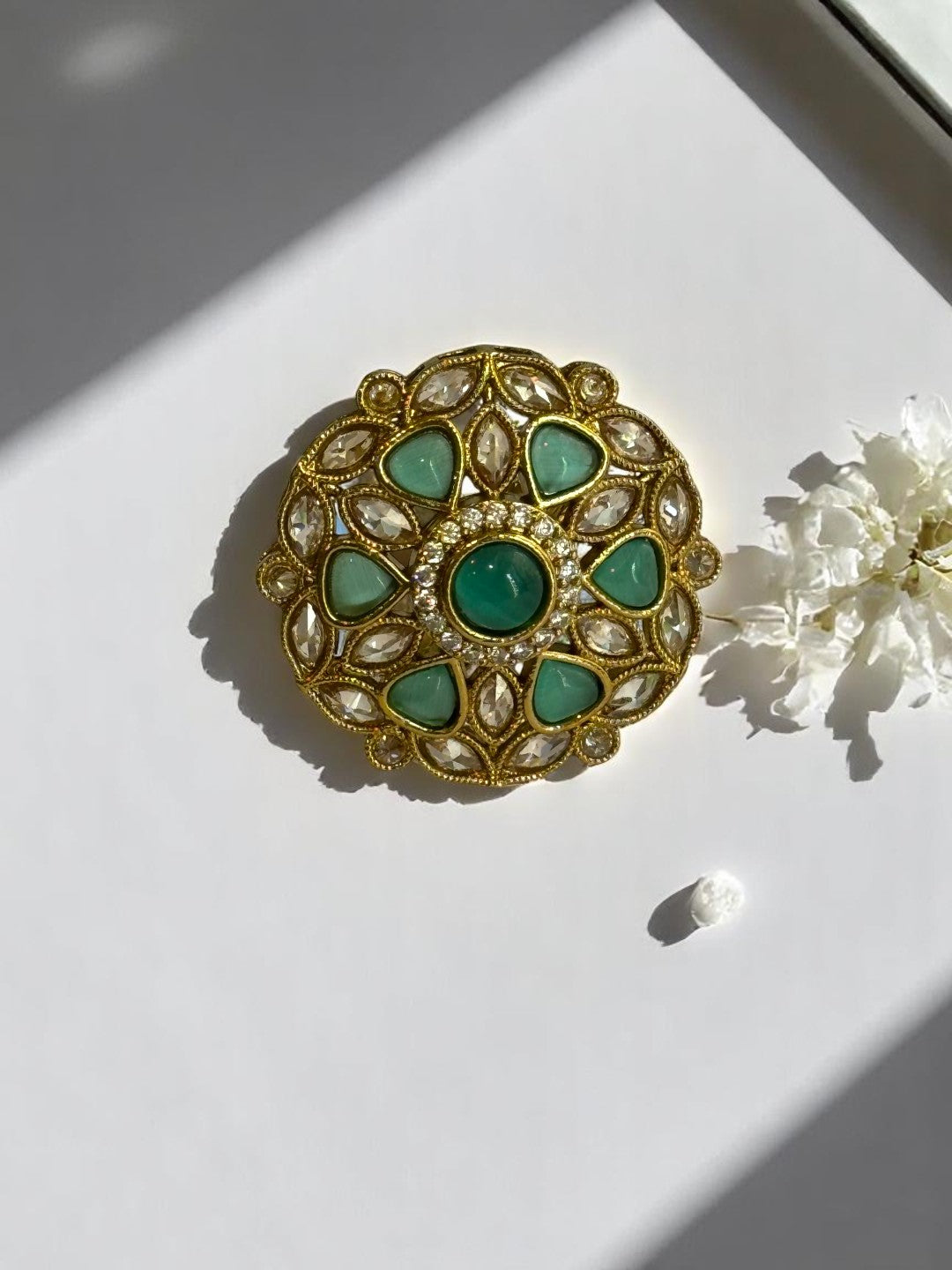 GREEN EKISHAA KUNDAN RINGS