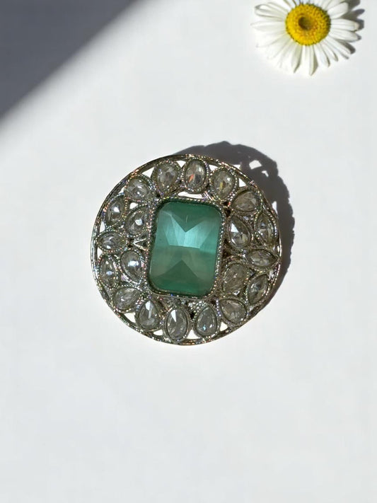 GREEN JANVIKA KUNDAN RINGS