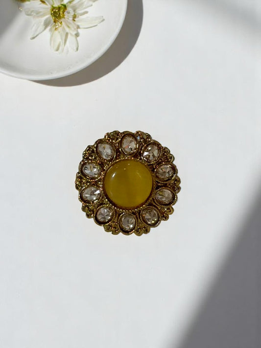 YELLOW ERISHA KUNDAN RINGS