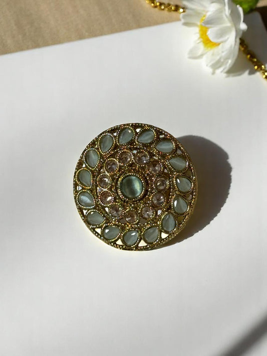 SEA GREEN JAYANTI KUNDAN RINGS