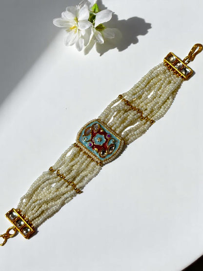 SKY BLUE ARIHA KUNDAN BRACELET