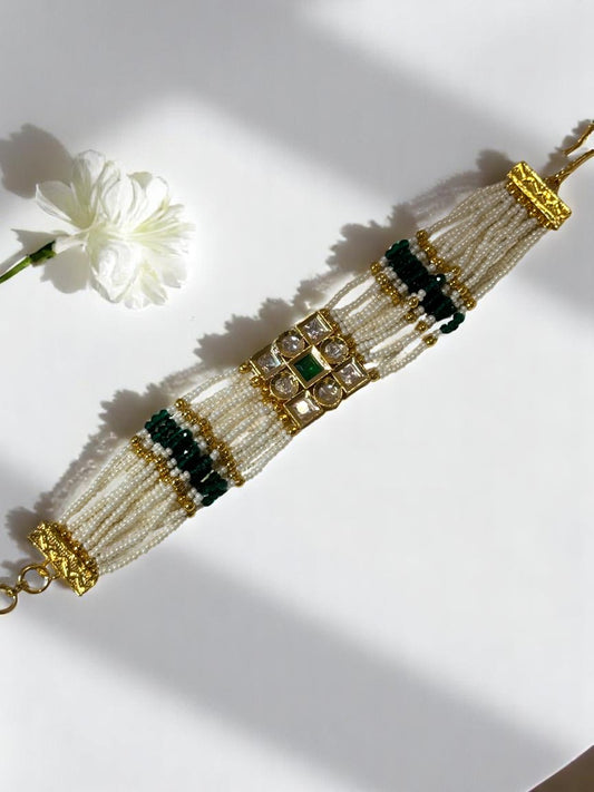 GREEN ELINAA KUNDAN BRACELET