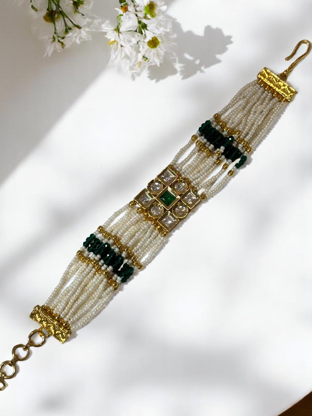 GREEN ELINAA KUNDAN BRACELET