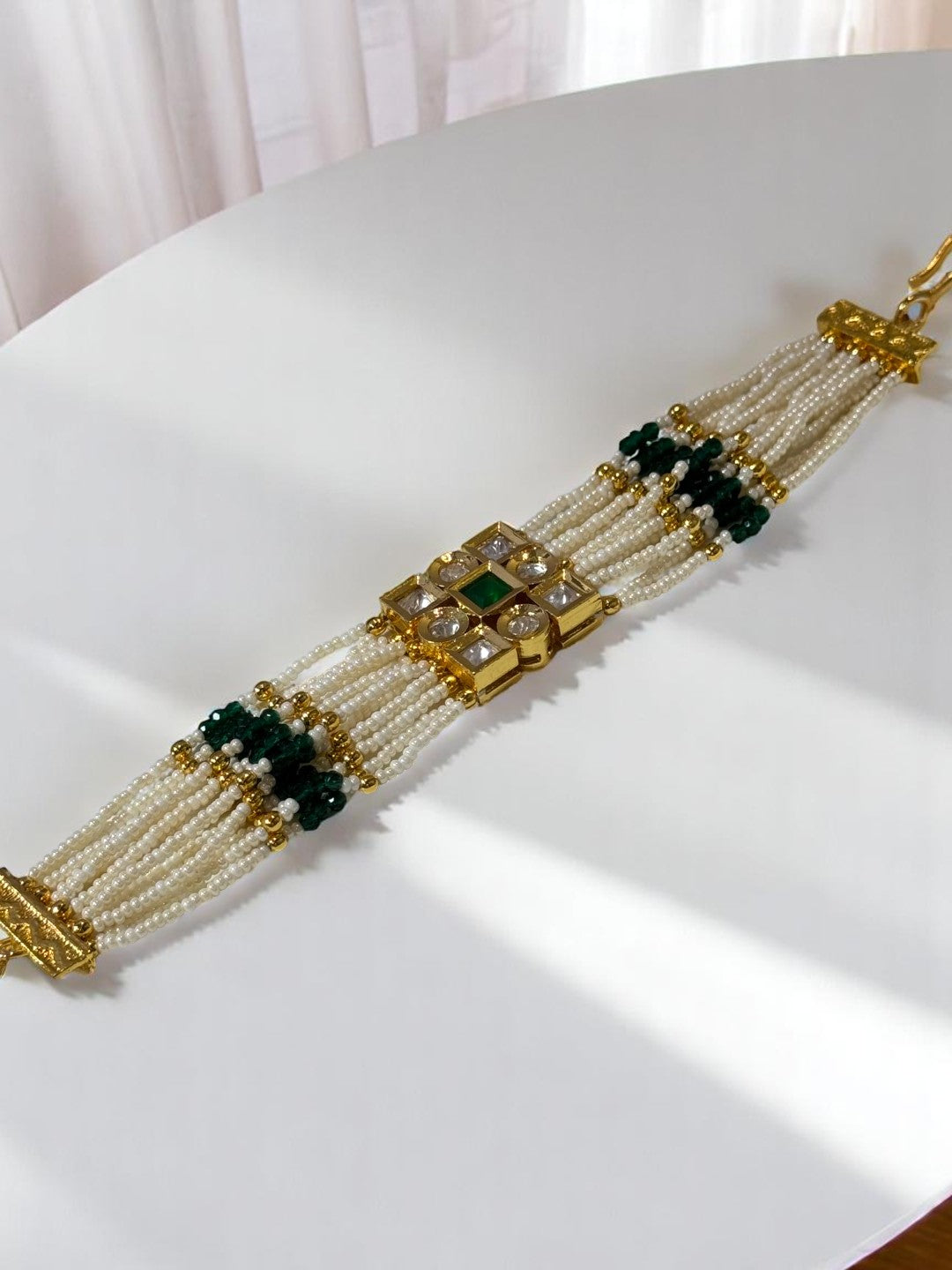 GREEN ELINAA KUNDAN BRACELET