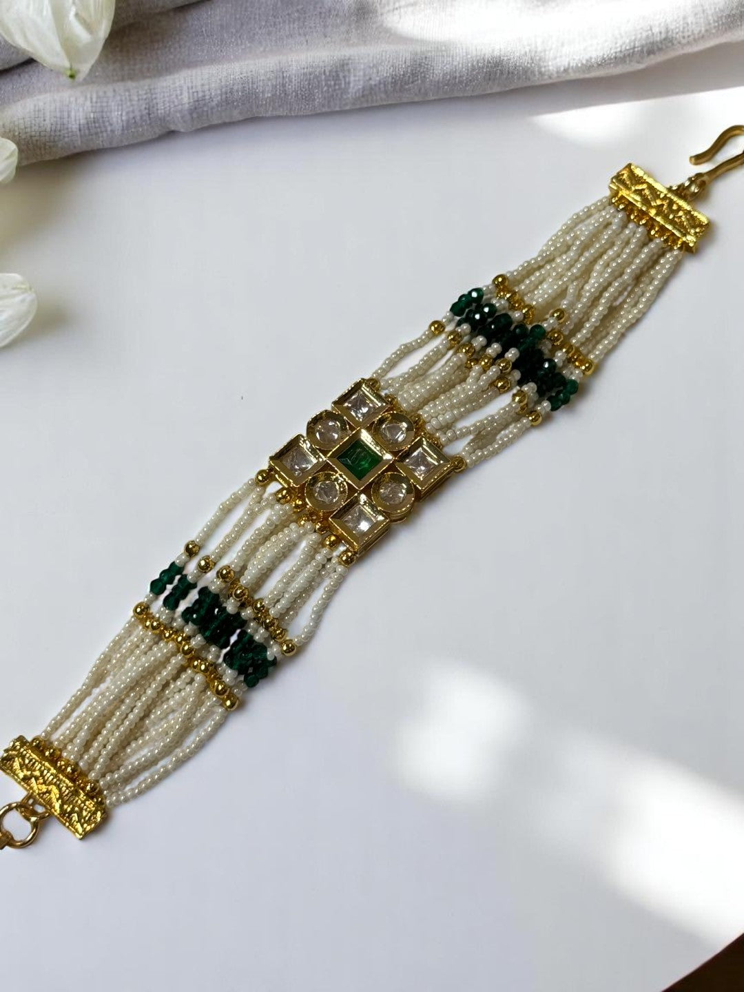 GREEN ELINAA KUNDAN BRACELET