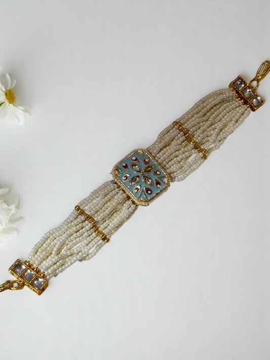 SKY BLUE IZA KUNDAN BRACELET
