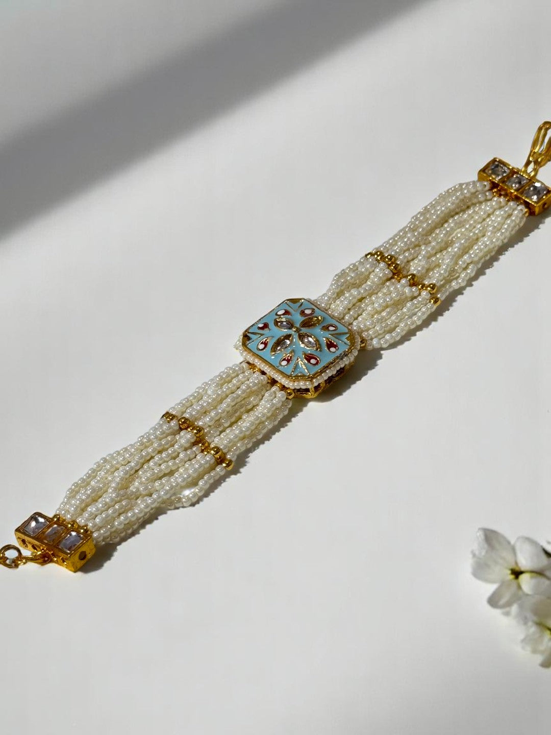 SKY BLUE IZA KUNDAN BRACELET