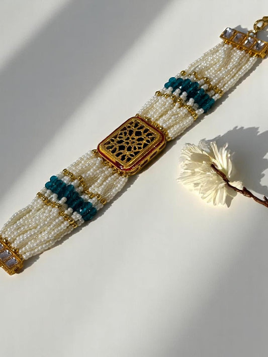 GREEN EKISHA KUNDAN BRACELET