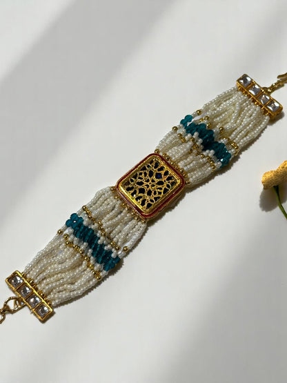 GREEN EKISHA KUNDAN BRACELET